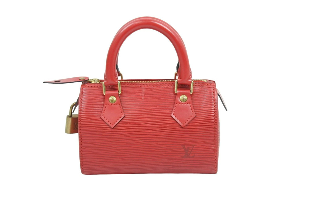 Louis Vuitton Speedy Handbag Epi leather red